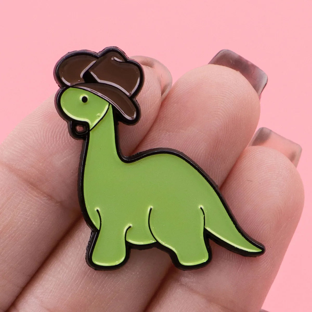 Cute Dinosaur with an Hat Enamel Pin