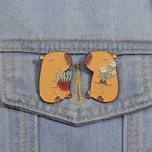 Cute Capybara Enamel Pins
