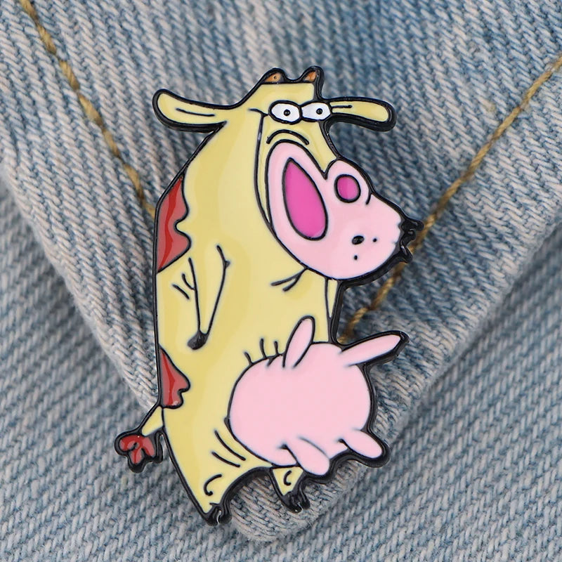 The Cow and Chicken Enamel Pin