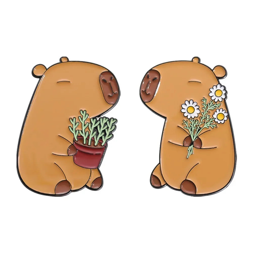 Cute Capybara Enamel Pins