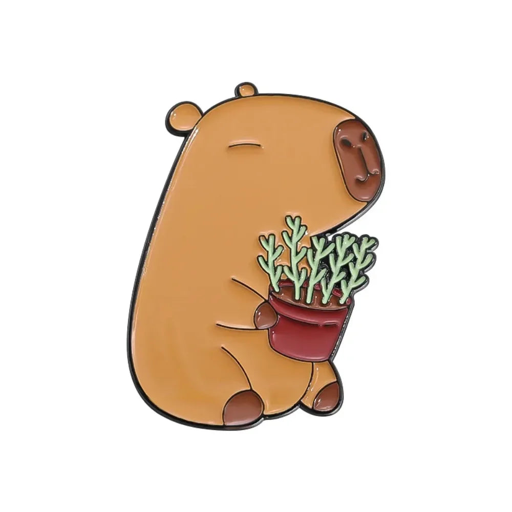 Cute Capybara Enamel Pins