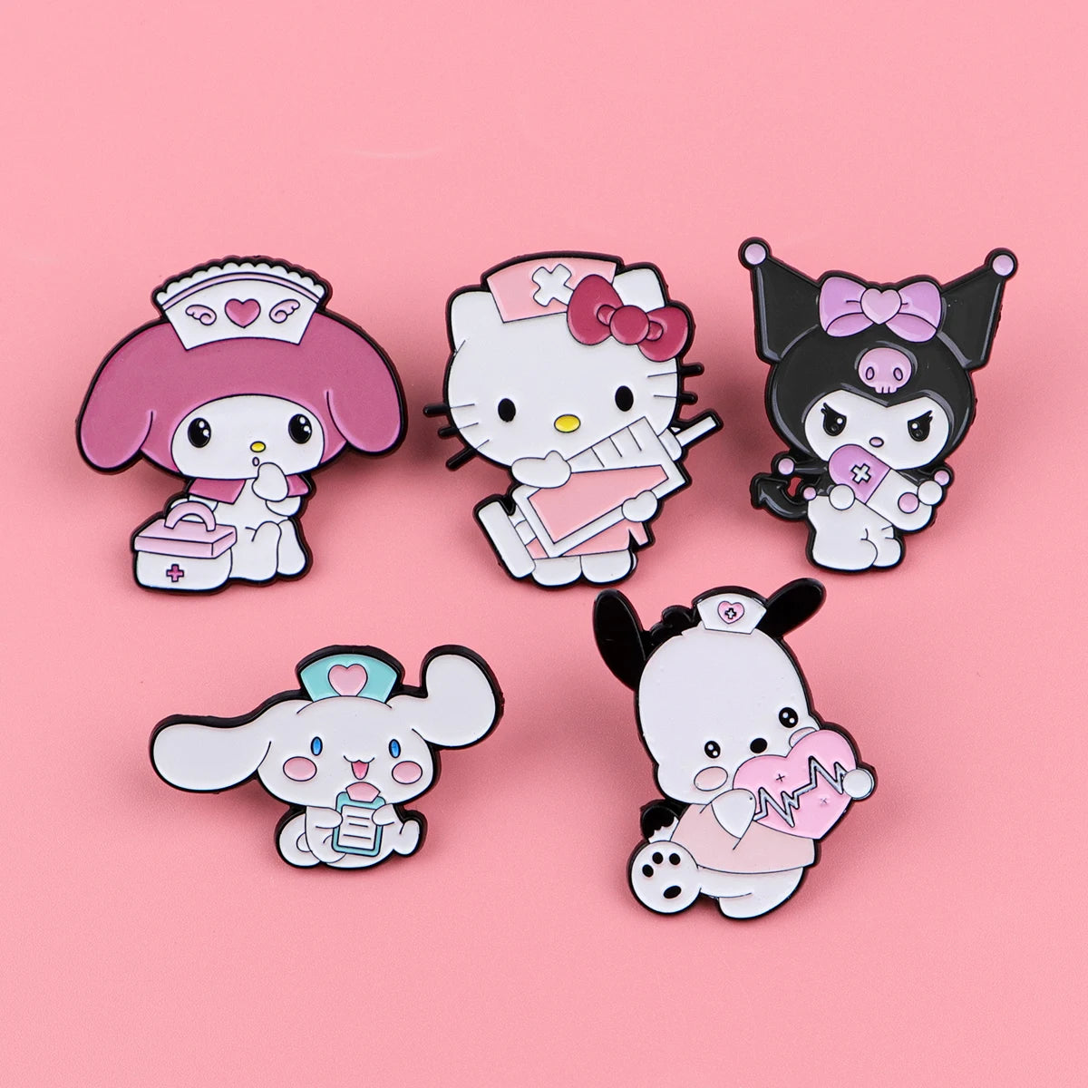 5pcs Kawaii Anime Cat Set Enamel Pin