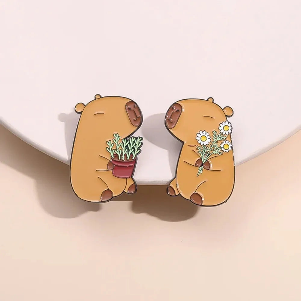 Cute Capybara Enamel Pins