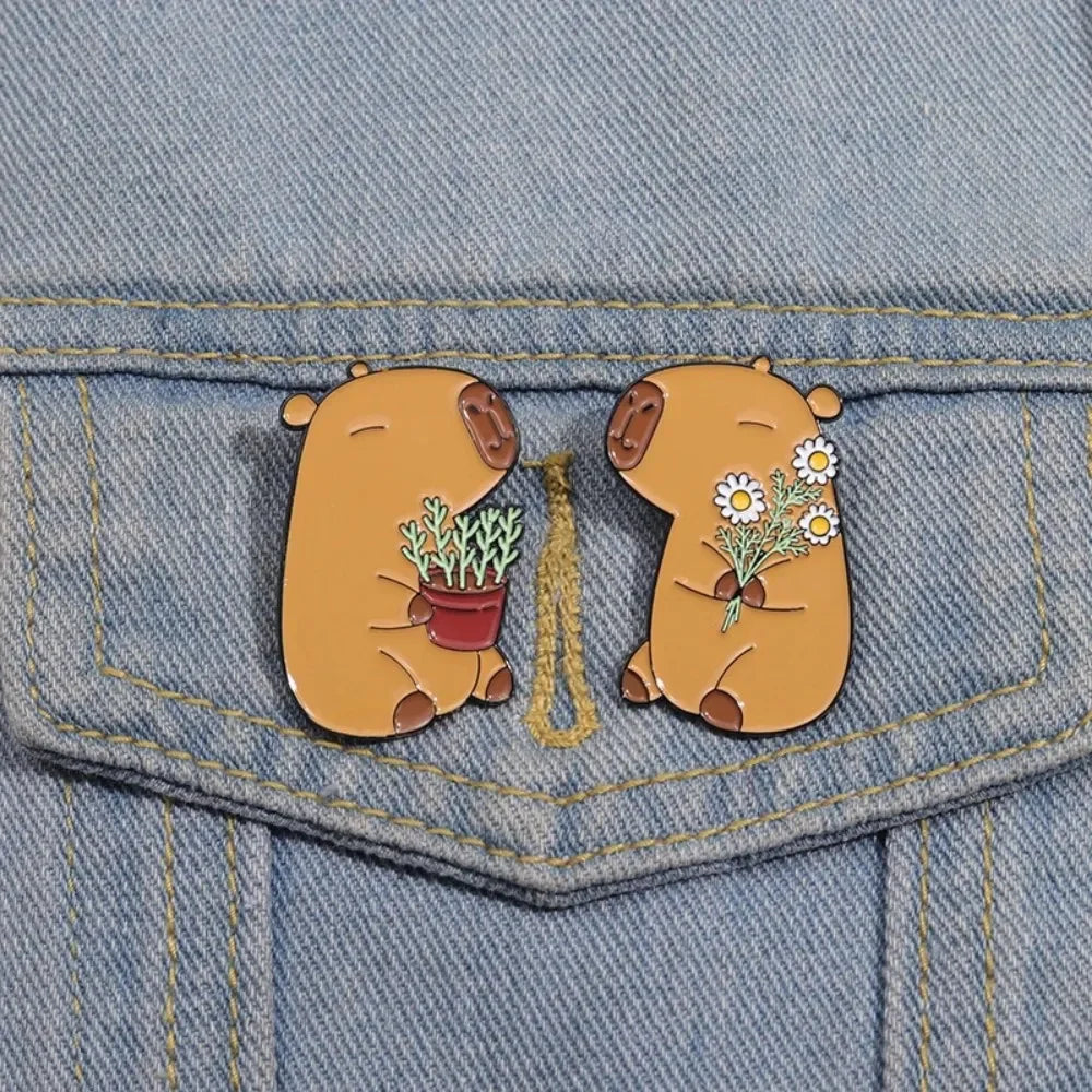 Cute Capybara Enamel Pins