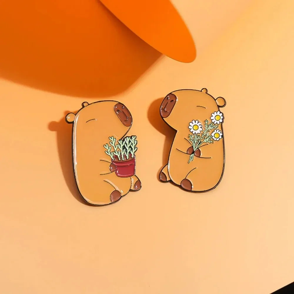 Cute Capybara Enamel Pins