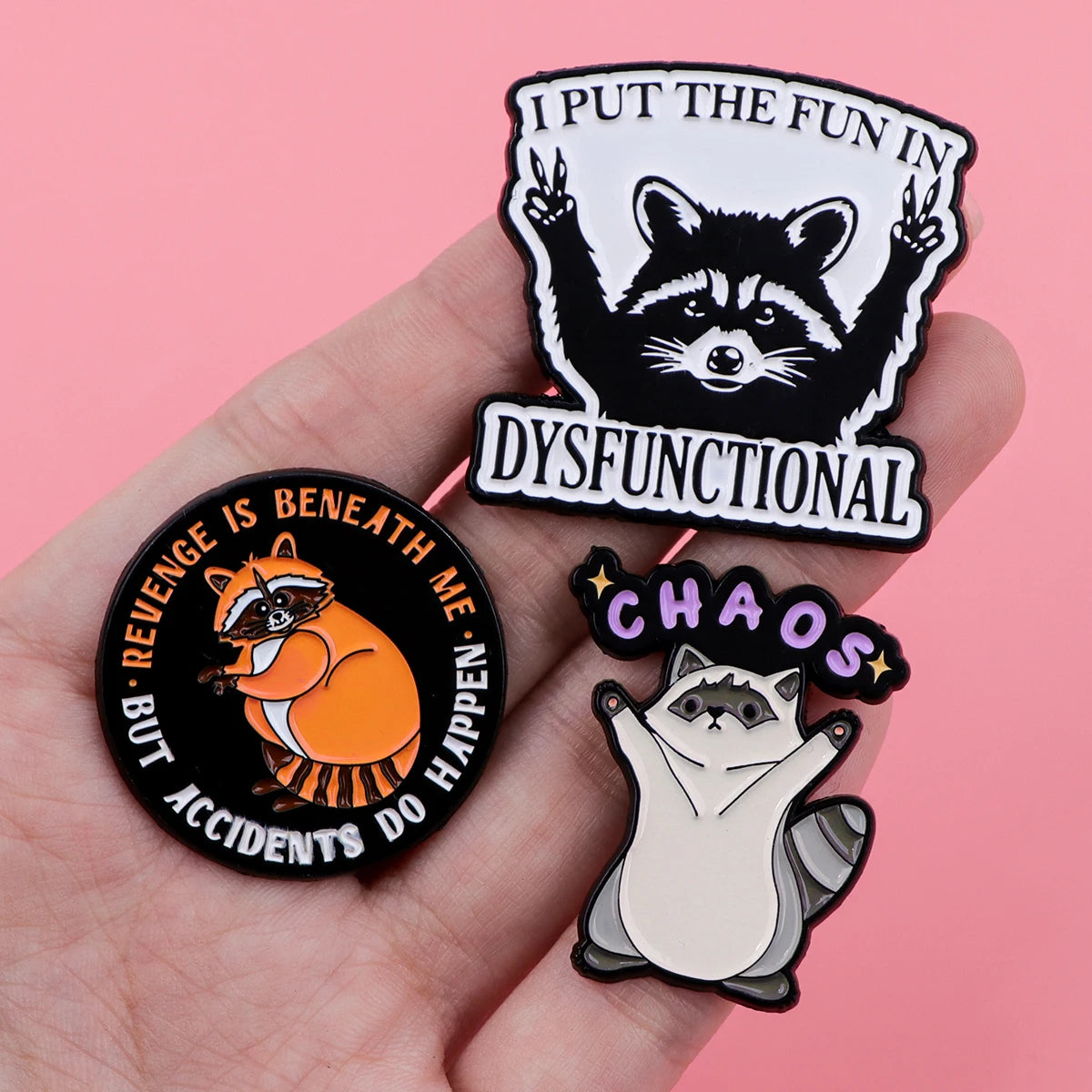 Cute Raccoon Enamel Pins
