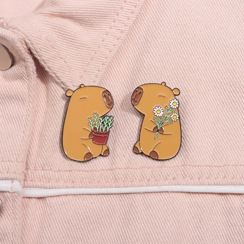 Cute Capybara Enamel Pins