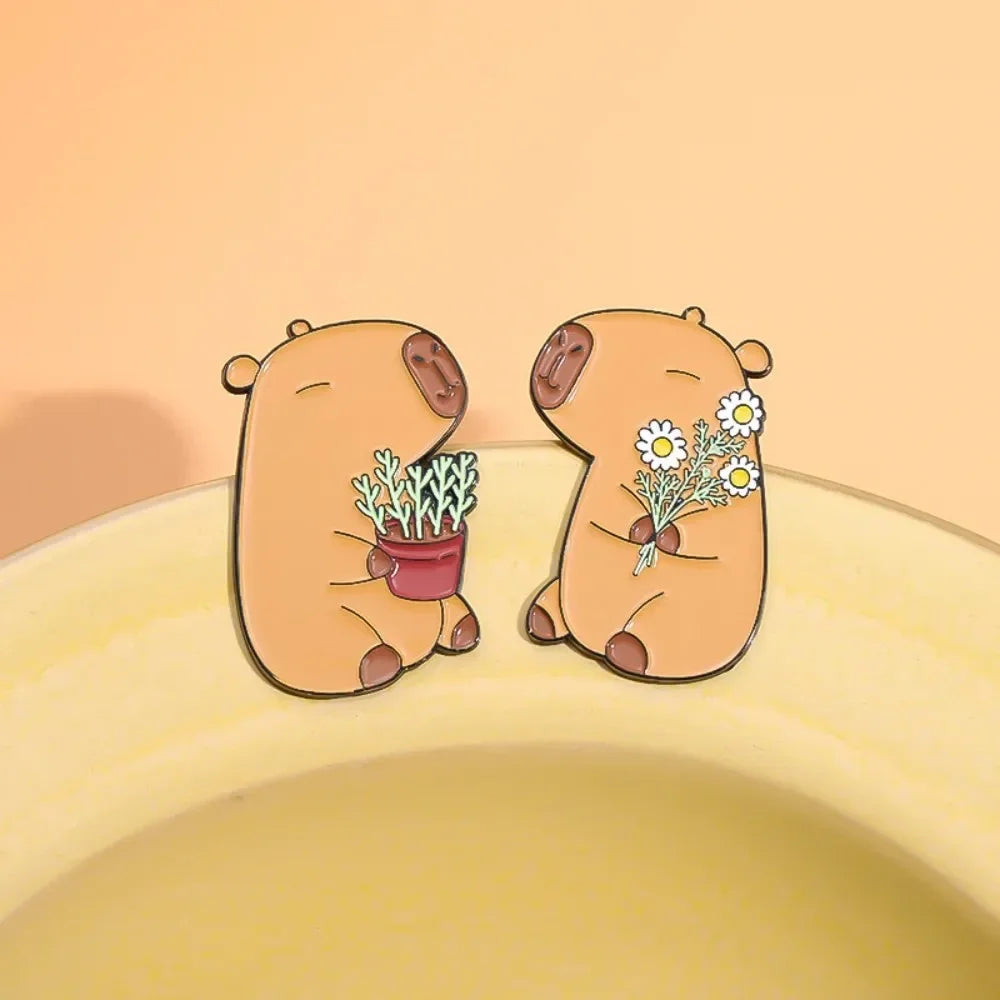 Cute Capybara Enamel Pins