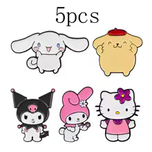 5pcs Kawaii Anime Cat Set Enamel Pin