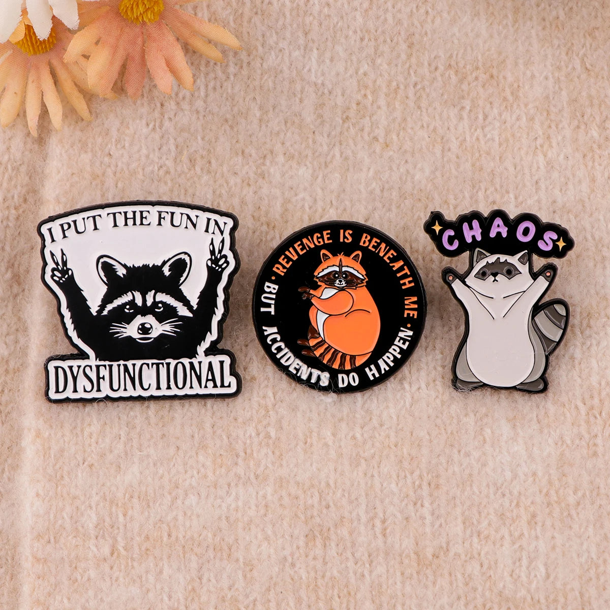 Cute Raccoon Enamel Pins